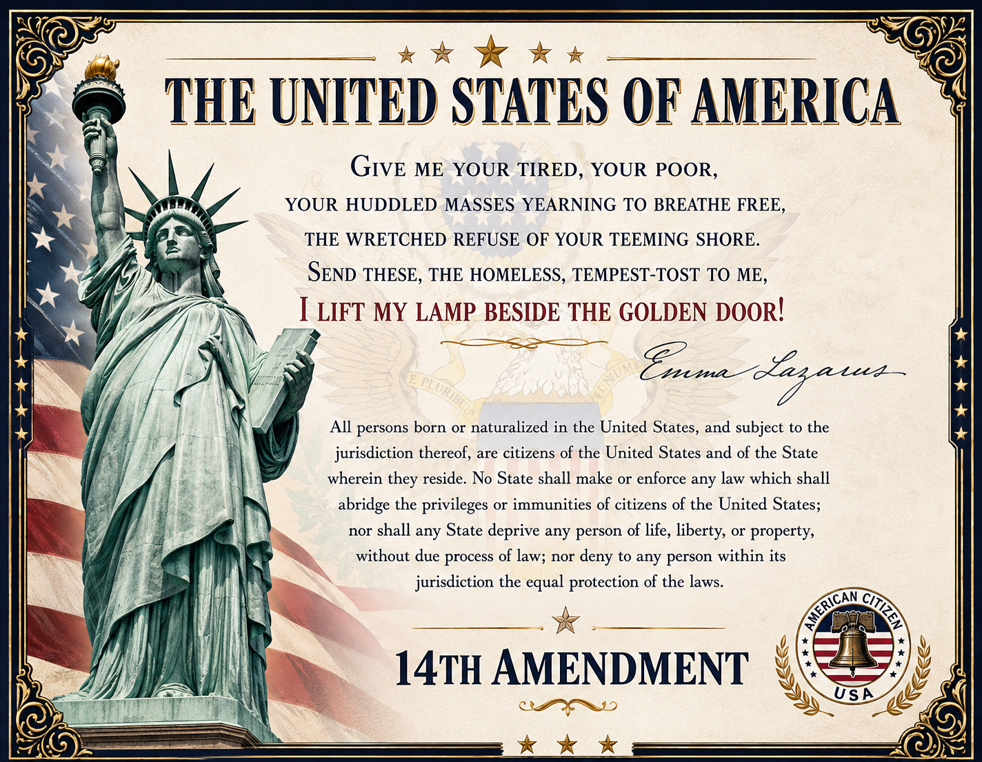 USA Citizenship Certificate Holder